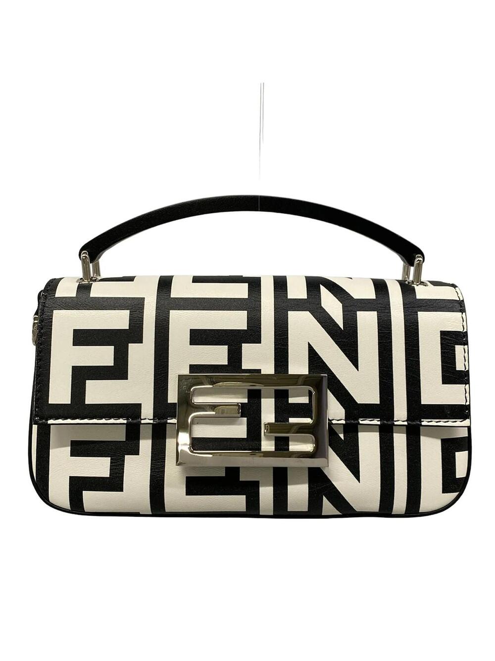 Fendi Baguette Phone Pouch Black White #305109F13B